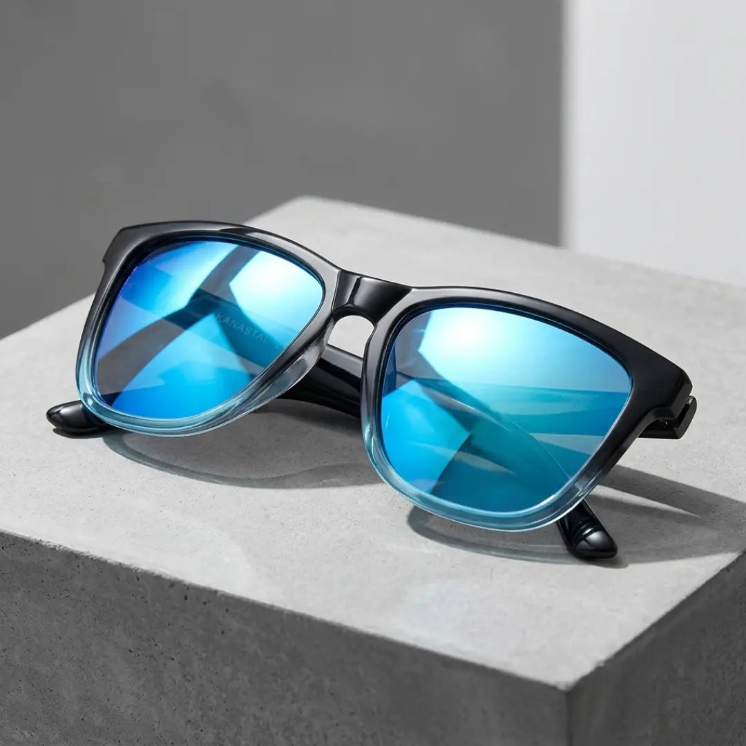 óculos de sol quadrado masculino polarizado espelhado azul mionelle