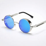Óculos de Sol Steampunk Redondo Feminino Espelhado Mionelle Manifesto Blue