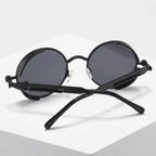 óculos de sol redondo unissex steampunk preto all black mionelle manifesto