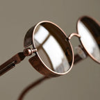 óculos de sol redondo steampunk marrom lentes uv400